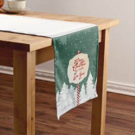 Frohe Weihnachten und glückliches Neues Jahr Großer Tischläufer