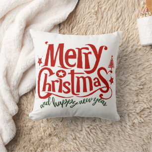 Frohe Weihnachten und glückliches neues Jahr Kissen