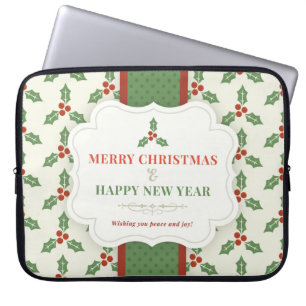 Frohe Weihnachten und glückliches Neues Jahr Laptopschutzhülle