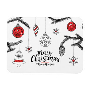 Frohe Weihnachten und glückliches Neues Jahr Magn Magnet