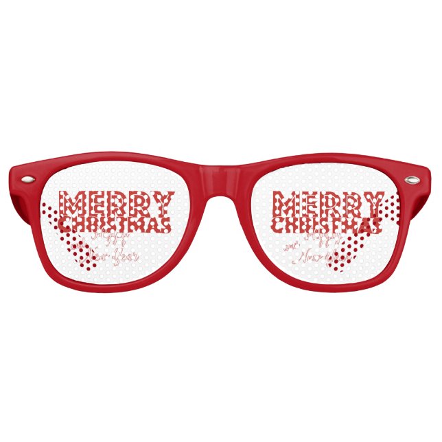 Frohe Weihnachten und glückliches Neues Jahr Partybrille (Vorderseite)