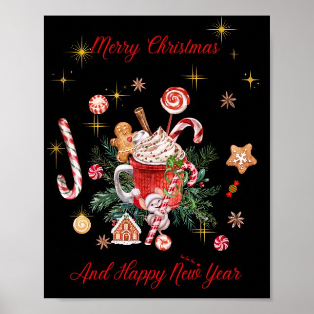 Frohe Weihnachten und glückliches Neues Jahr Poster (Vorne)