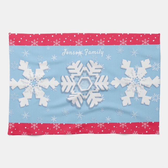Frohe Weihnachten und glückliches Neues Jahr Rusti Geschirrtuch (Horizontal)