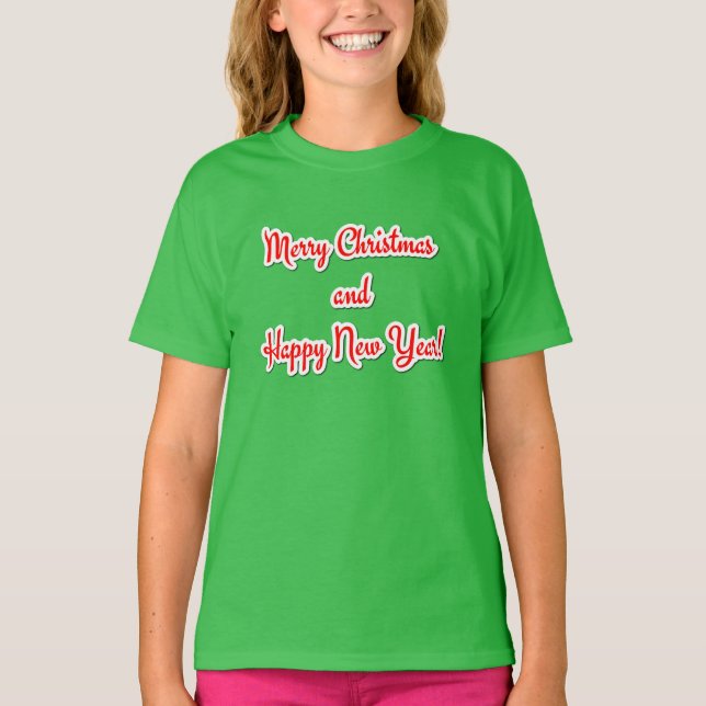 Frohe Weihnachten und glückliches Neues Jahr T-Shirt (Vorderseite)