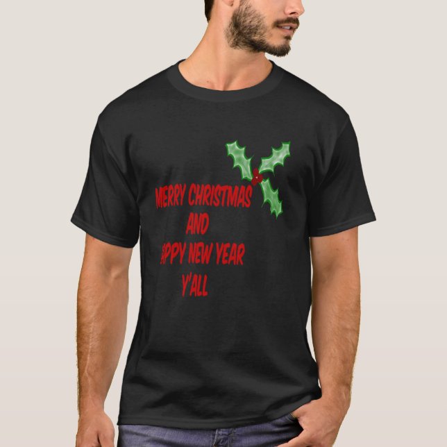 Frohe Weihnachten und glückliches Neues Jahr Y T-Shirt (Vorderseite)