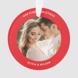 Frohe Weihnachten und Hochzeitsfoto Ornament
