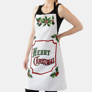 Frohe Weihnachten und Holly Schürze
