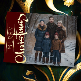 Frohe Weihnachten und Ihr Foto Folien Feiertagskarte