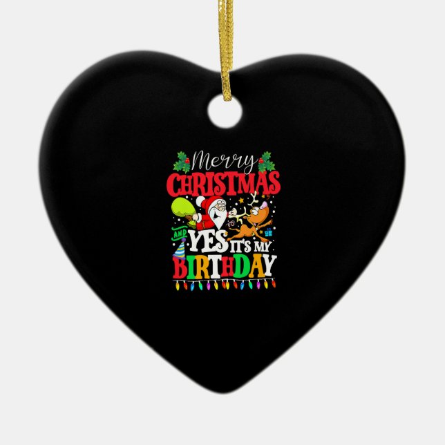 Frohe Weihnachten und ja, das ist mein Weihnachtsj Keramik Ornament (Vorne)