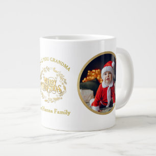 Frohe Weihnachten und Liebe Sie Oma Zwei Fotos Jumbo-Tasse