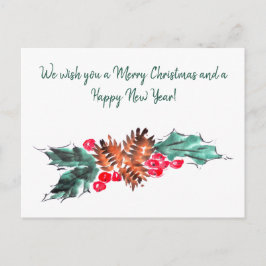 Frohe Weihnachten und Neues Jahr 3 personalisiert Postkarte