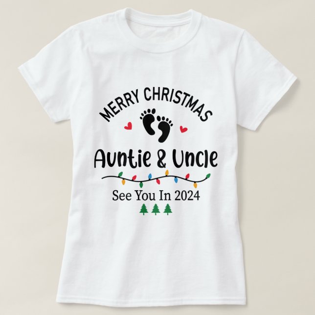 Frohe Weihnachten und Onkel sehen Sie im Jahr 2024 T-Shirt (Design vorne)