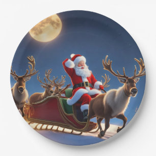 Frohe Weihnachten und Reindeer Pappteller