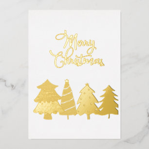 Frohe Weihnachten und rosa Weihnachtsbäume Folieneinladung