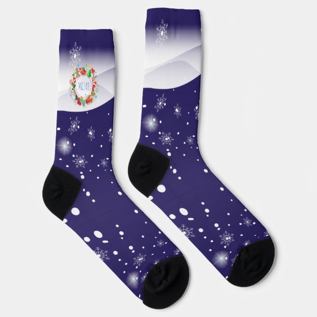 Frohe Weihnachten und viel Glück ins neue Jahr! XM Socken (Rechts)