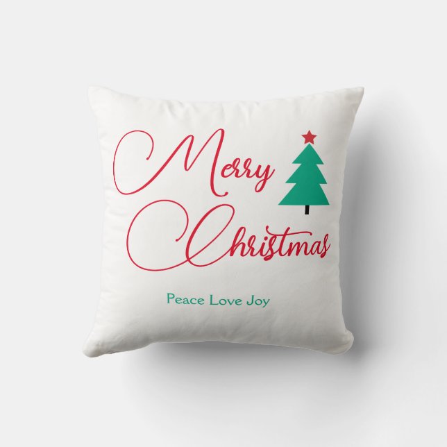 Frohe Weihnachten und Weihnachtsbaum Kissen (Rückseite)