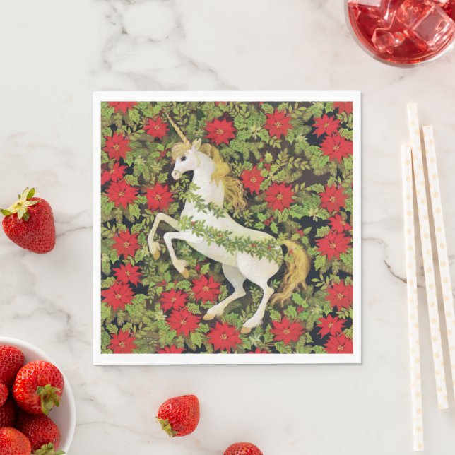 Frohe Weihnachten Unicorn Serviette (Beispiel)