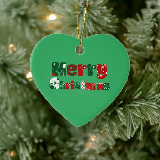 Frohe Weihnachten Unisex & Kinder Kleidung Keramik Ornament (Baum)