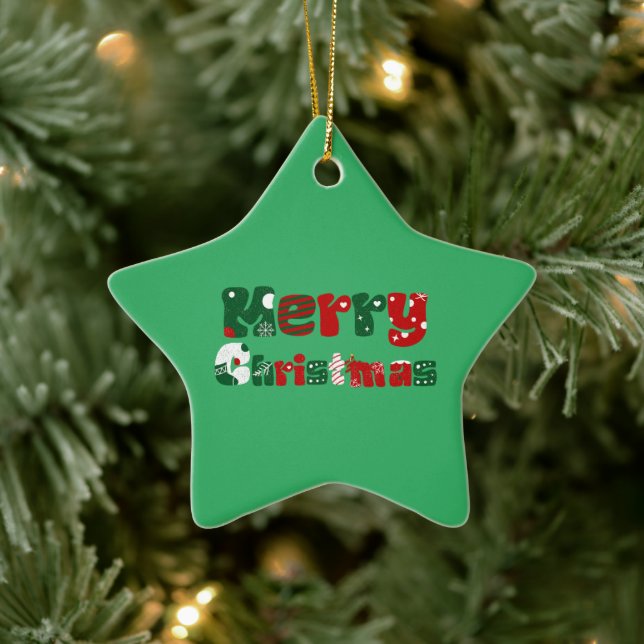 Frohe Weihnachten Unisex & Kinder Kleidung Keramik Ornament (Baum)