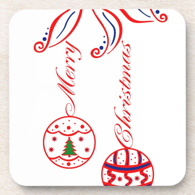 Frohe Weihnachten Untersetzer (Vorderseite)
