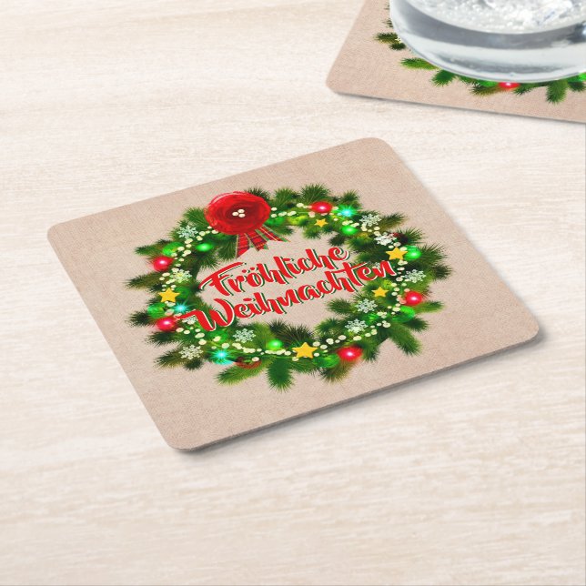 Frohe Weihnachten Untersetzer Weihnachten (angewinkelt)
