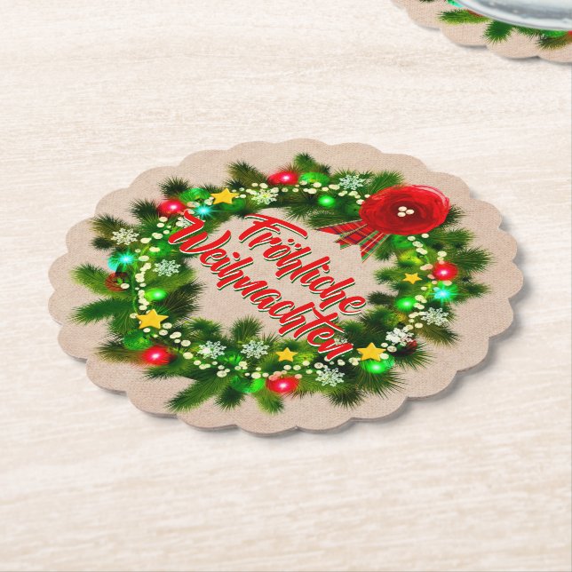 Frohe Weihnachten Untersetzer Weihnachten (angewinkelt)