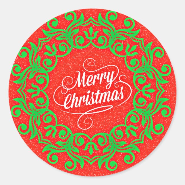 Frohe Weihnachten, Urlaubstöne, Runder Aufkleber (Vorderseite)
