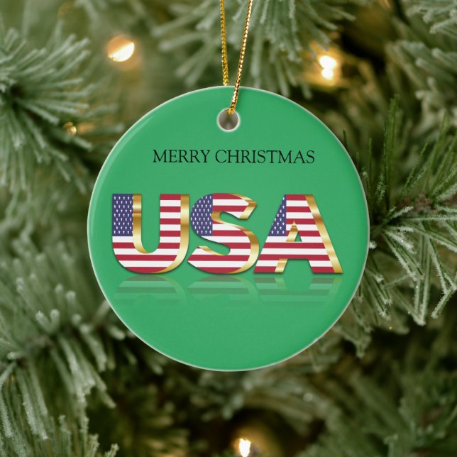 Frohe Weihnachten USD Keramik Ornament (Baum)