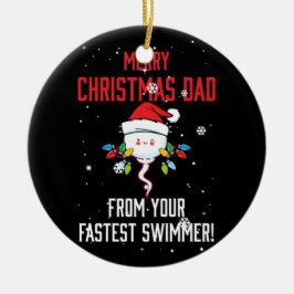 Frohe Weihnachten Vater von Ihrem schnellsten Schw Keramik Ornament