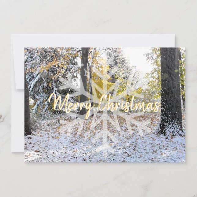 Frohe Weihnachten verblasste Schneeflocke am Schne (Vorderseite)
