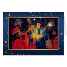 Frohe Weihnachten. Verehrung der Magi Custom Card