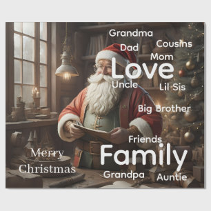 Frohe Weihnachten Verpackung Familie Weihnachtsman Geschenkpapier