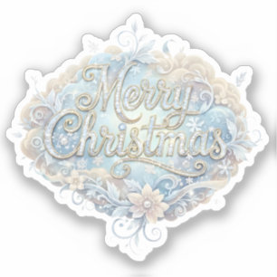 Frohe Weihnachten Verspielte Typografie Aufkleber
