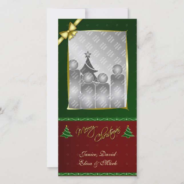 Frohe Weihnachten - Vertical Gold Finish-Fotokarte (Vorderseite)