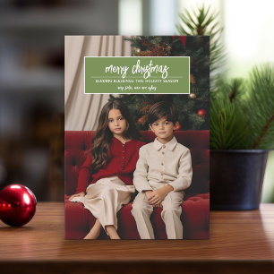 Frohe Weihnachten - Vertikales Foto Gruß oben