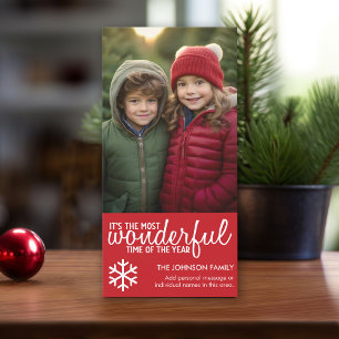 Frohe Weihnachten - Vertikales Rotes Foto Gruß