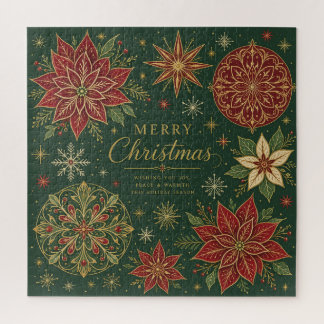 Frohe Weihnachten Verzierte Poinsettie-Mandala