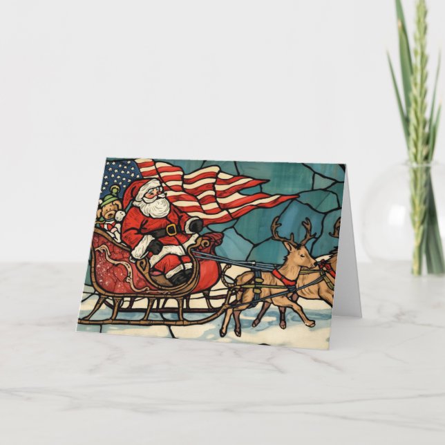 Frohe Weihnachten Veteran Patriotic Santa (Vorderseite)