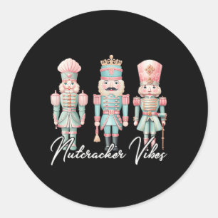 Frohe Weihnachten Vibes Nutcracker Ballet Peace Xm Runder Aufkleber