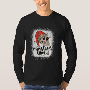 Frohe Weihnachten Vibes Peace Hand Skull in Leopar T-Shirt