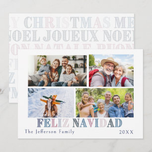 Frohe Weihnachten Vier-Foto-Karte