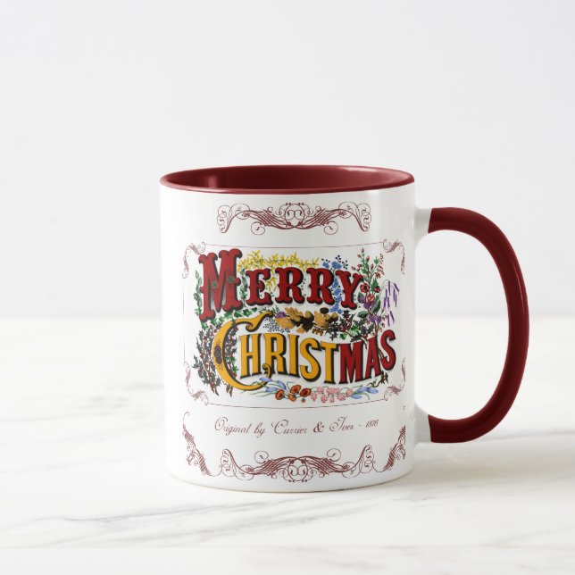 Frohe Weihnachten Viktorianische Tasse (Rechts)