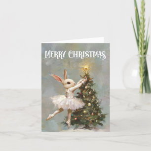 Frohe Weihnachten Vintag Ballerina Bunny und Tree