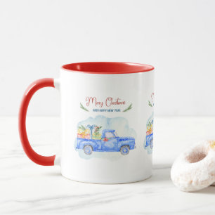 Frohe Weihnachten Vintag Pick up Truck Tasse