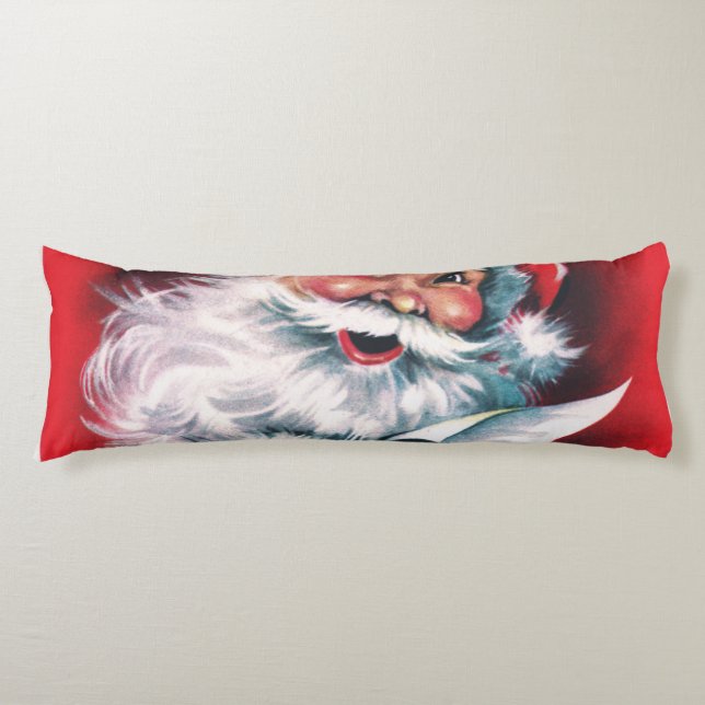 Frohe Weihnachten, Vintag, Retro, Weihnachtsmann,  Seitenschläferkissen (Vorderseite)