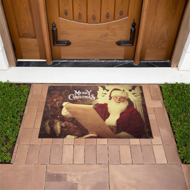 Frohe Weihnachten Vintag Santa Fußmatte (Außenbereich)