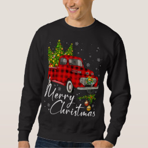 Frohe Weihnachten Vintag Wagon Red Truck Pajama Fa Sweatshirt