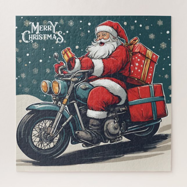 Frohe Weihnachten Vintag Weihnachten auf Motorrad (Vertikal)