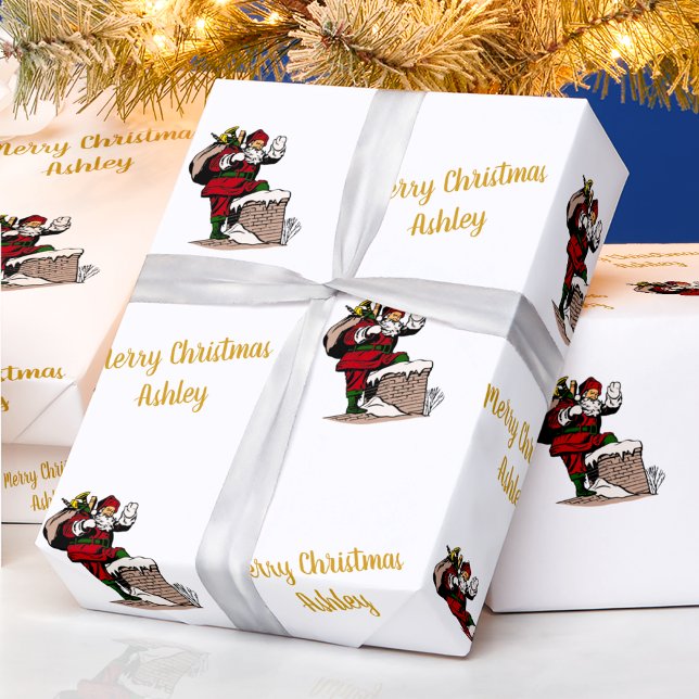 Frohe Weihnachten Vintag Weihnachten Individuelle  Geschenkpapier (Von Creator hochgeladen)