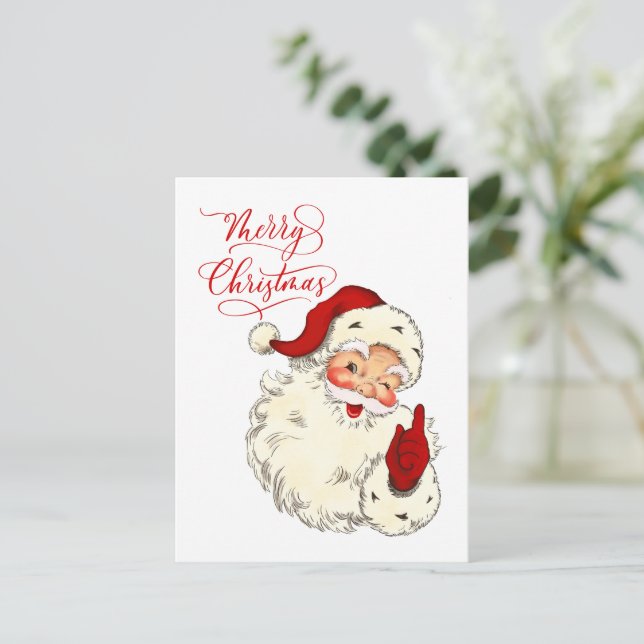 Frohe Weihnachten Vintag Weihnachten Weihnachten F Postkarte (Stehend Vorderseite)